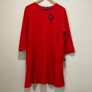 NWT Express Red A-Line Dress Women Size XL